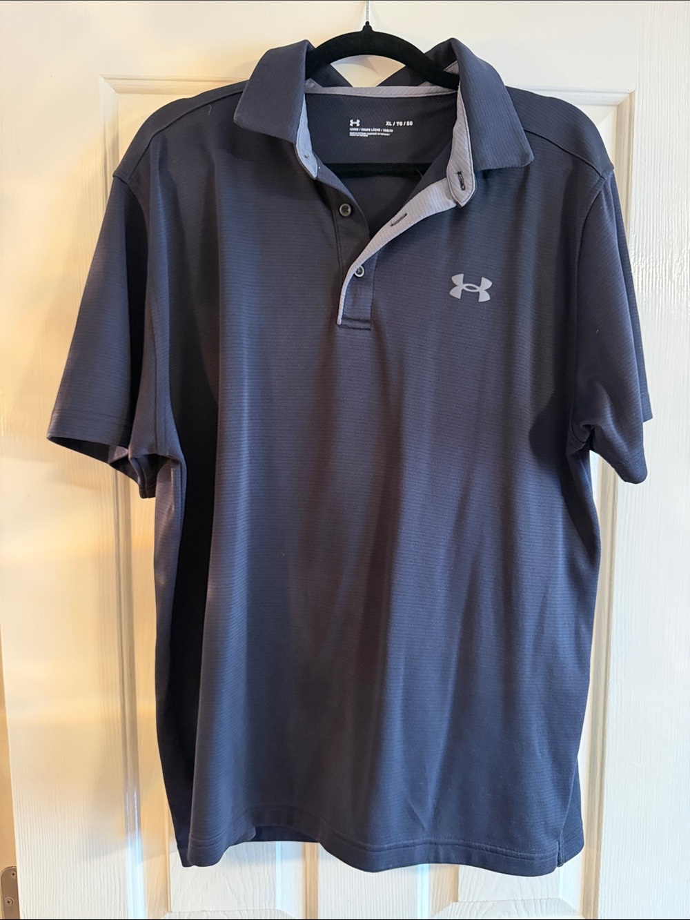 Under Armour Men's Black Polo with Light Gray Trim